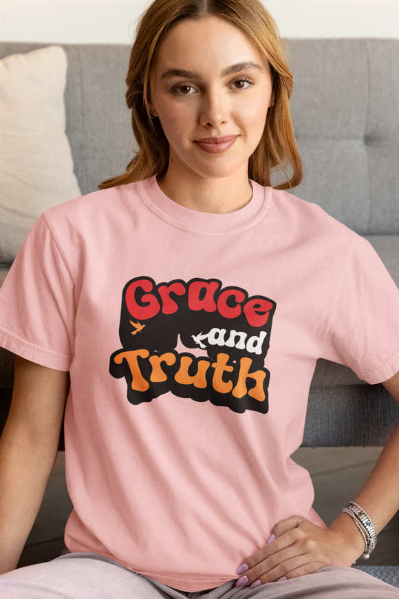 Grace and Truth Retro Christian T-Shirt | Bold Faith Typography Tee