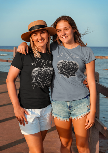 A Mother's Love Never Fades Black Rose T-Shirt - 0