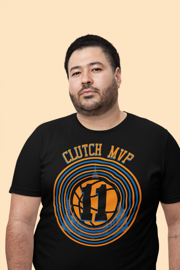 Clutch MVP Basketball Tee – Retro Orange & Blue Hoop Graphic