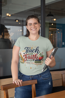 Teach with Faith T-Shirt — Christian Teacher Tee with Proverbs 3:5 Design-12