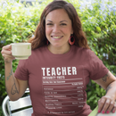 Teacher Nutrition Facts Shirt – Funny Teacher Appreciation Gift Tee – Christian Teacher Back to School Shirt-5