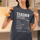 Teacher Nutrition Facts Shirt – Funny Teacher Appreciation Gift Tee – Christian Teacher Back to School Shirt-1