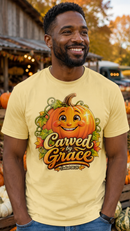 Carved by Grace Ezekiel 36:26 Christian Halloween Cotton T-Shirt-4