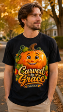 Carved by Grace Ezekiel 36:26 Christian Halloween Cotton T-Shirt-11