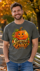 Carved by Grace Ezekiel 36:26 Christian Halloween Cotton T-Shirt-5