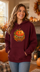 Carved by Grace Christian Fall Hoodie – Ezekiel 36:26 Pumpkin Sweatshirt-1