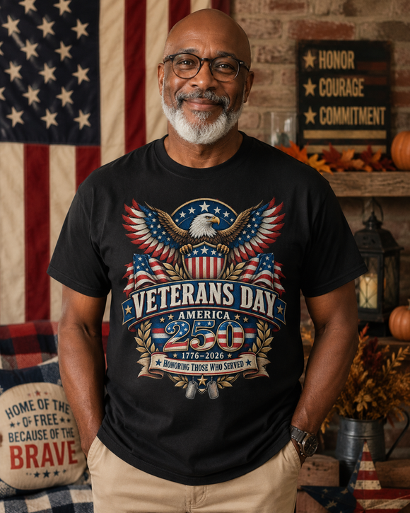 Veterans Day America 250 T-Shirt for Veterans and Patriotic Families