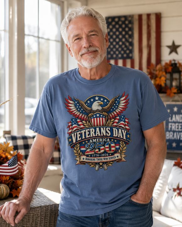 Veterans Day America 250 T-Shirt for Veterans and Patriotic Families