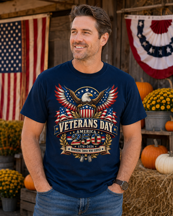 Veterans Day America 250 T-Shirt for Veterans and Patriotic Families