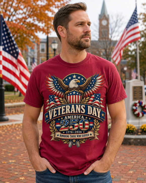 Veterans Day America 250 T-Shirt for Veterans and Patriotic Families
