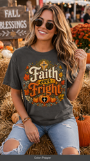 Faith Over Fright Christian Halloween T-Shirt for Fall Festivals-8