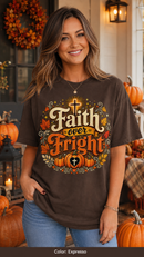 Faith Over Fright Christian Halloween T-Shirt for Fall Festivals-1