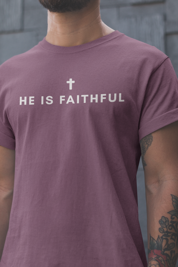 He Is Faithful Christian T-Shirt | Comfort Colors 1717