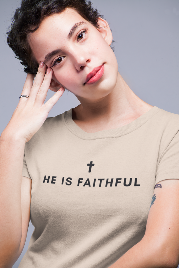 He Is Faithful Christian T-Shirt | Comfort Colors 1717