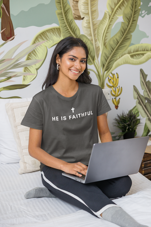He Is Faithful Christian T-Shirt | Comfort Colors 1717
