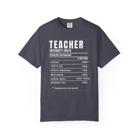 Teacher Nutrition Facts Shirt – Funny Teacher Appreciation Gift Tee – Christian Teacher Back to School Shirt
