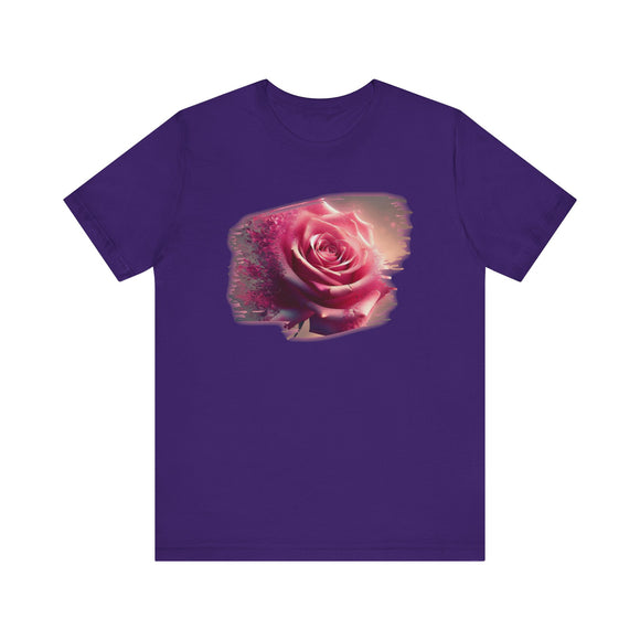 Pink Rose Artistic Graphic T-Shirt – Elegant Floral Print Tee