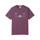 Blue Cat Eyes Face Comfort Colors T-Shirt for Cat Lovers-9