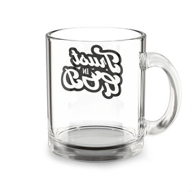 Trust in God Retro Clear Glass Mug – 10oz Transparent Christian Coffee Cup - 0