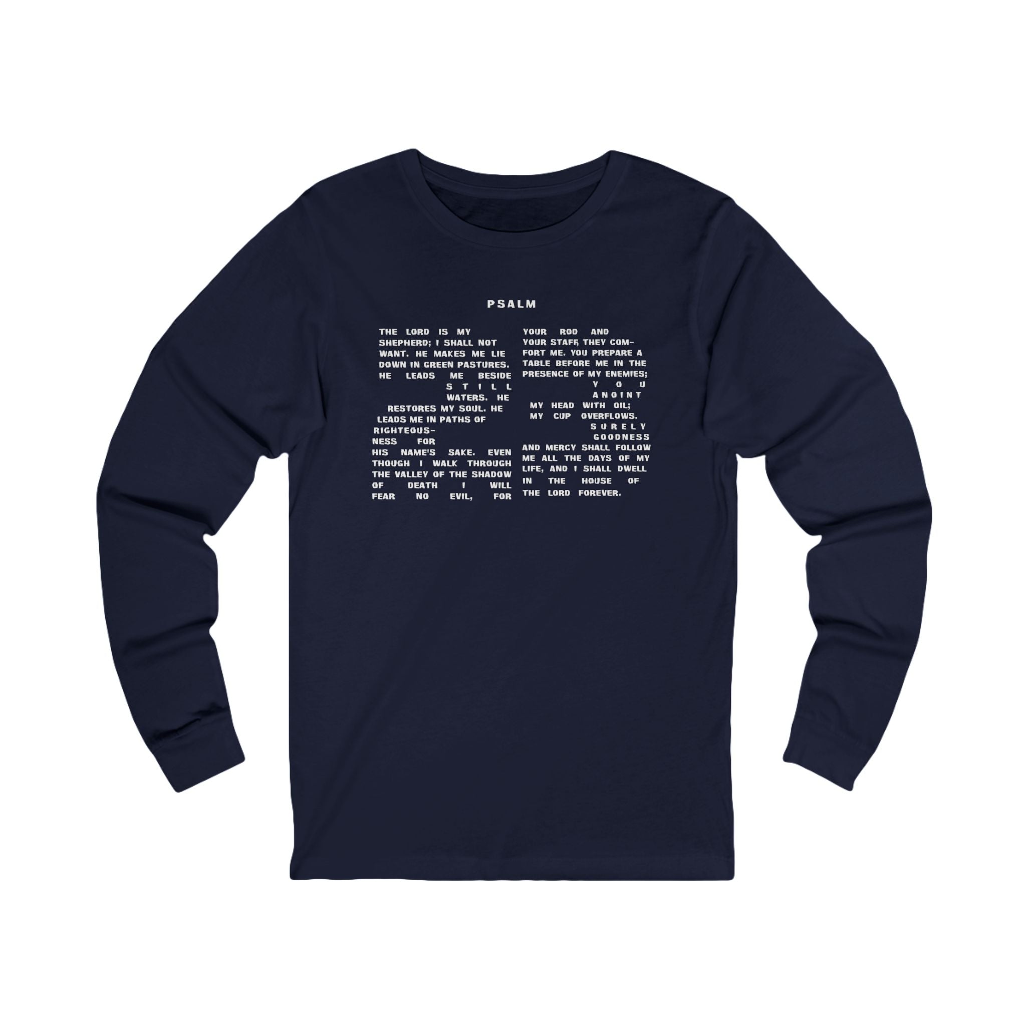 Buy navy Psalm 23 Long Sleeve Tee