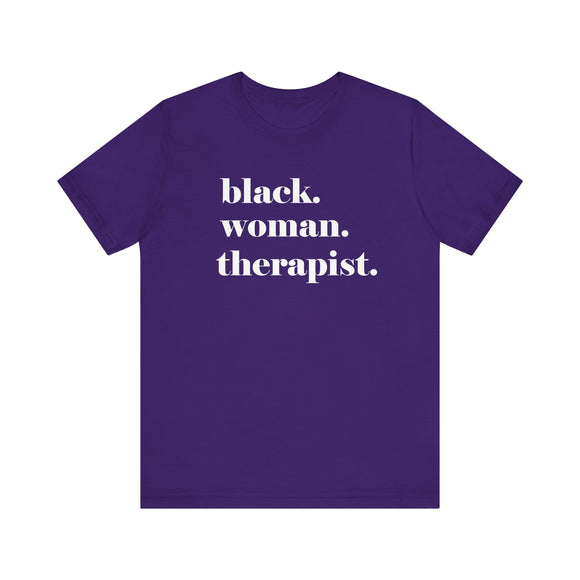 Empowerment Short Sleeve Tee - Black Woman Therapist, Gift for Therapists, Inspirational Relaxed Fit Shirt, Mental Health Awareness