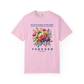 Give Thanks to the Lord Boho Floral Christian T-Shirt