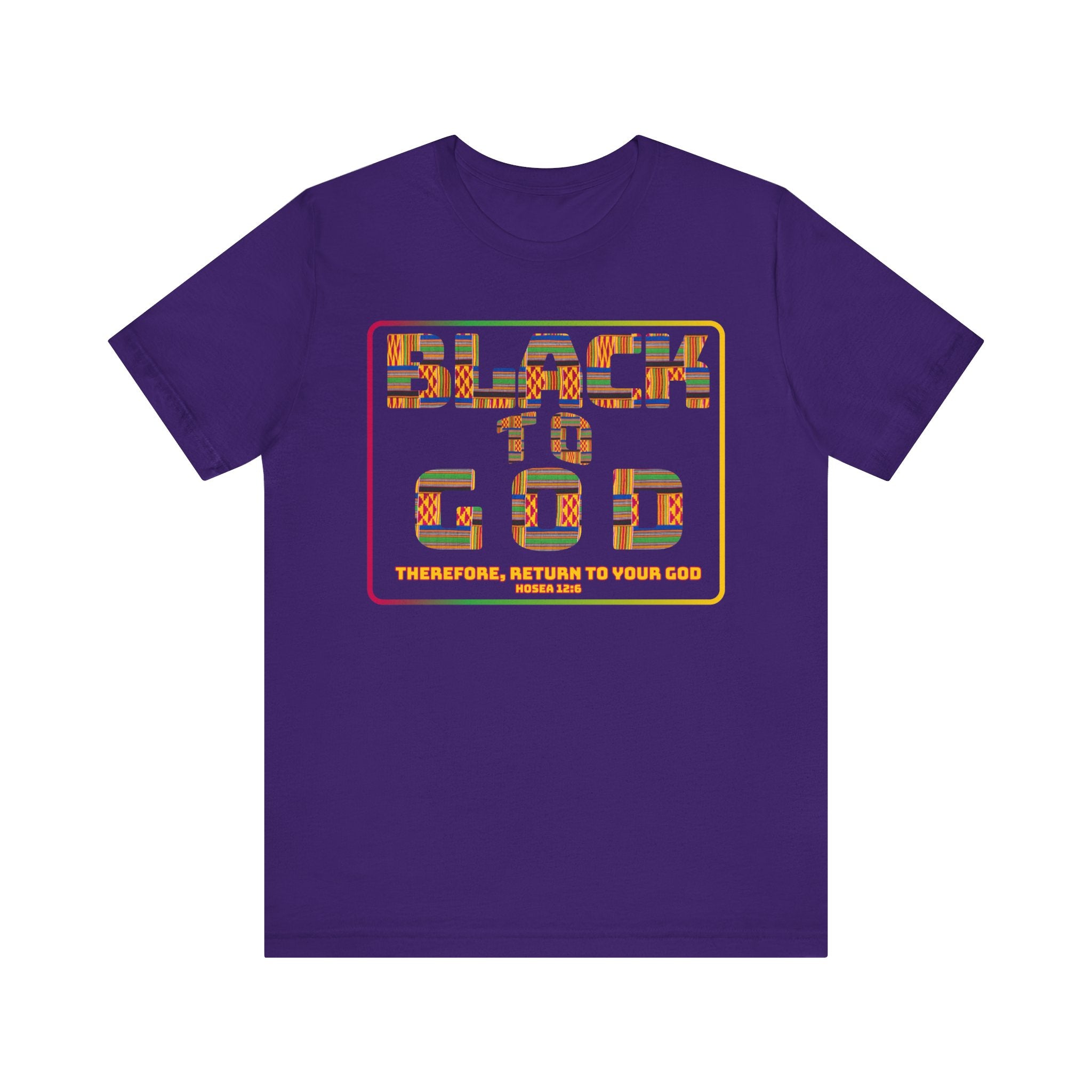 Buy team-purple Black to God Faith T-Shirt for Juneteenth Black History Scripture Message Tee