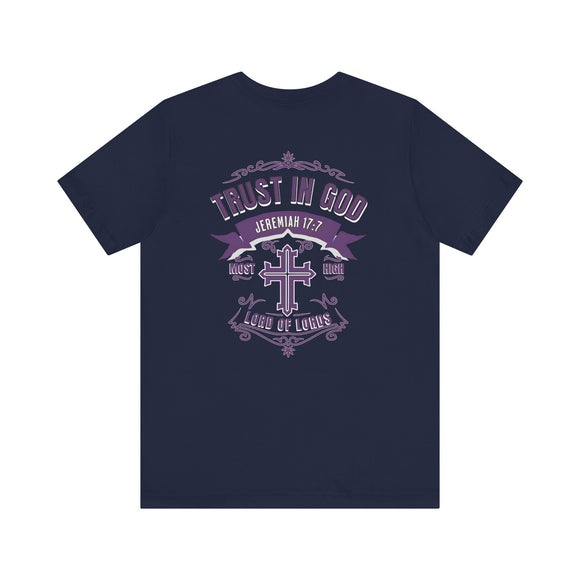 Trust in God Front & Back Christian T-Shirt – Jeremiah 17:7 Bible Verse