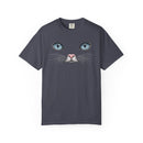 Blue Cat Eyes Face Comfort Colors T-Shirt for Cat Lovers-19