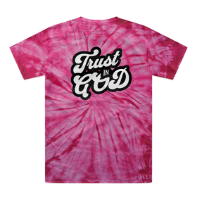 Trust in God Tonal Spider Tie-Dye T-Shirt – Faith-Inspired Retro Christian Tee