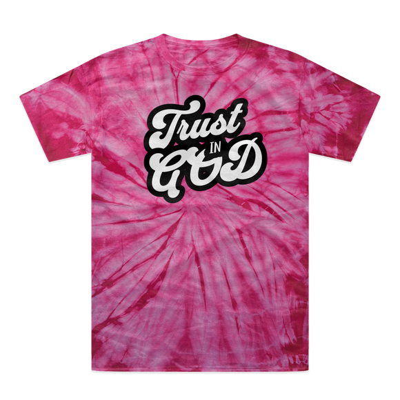 Trust in God Tonal Spider Tie-Dye T-Shirt – Faith-Inspired Retro Christian Tee