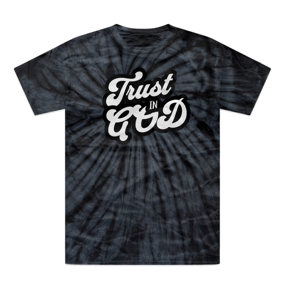Trust in God Tonal Spider Tie-Dye T-Shirt – Faith-Inspired Retro Christian Tee
