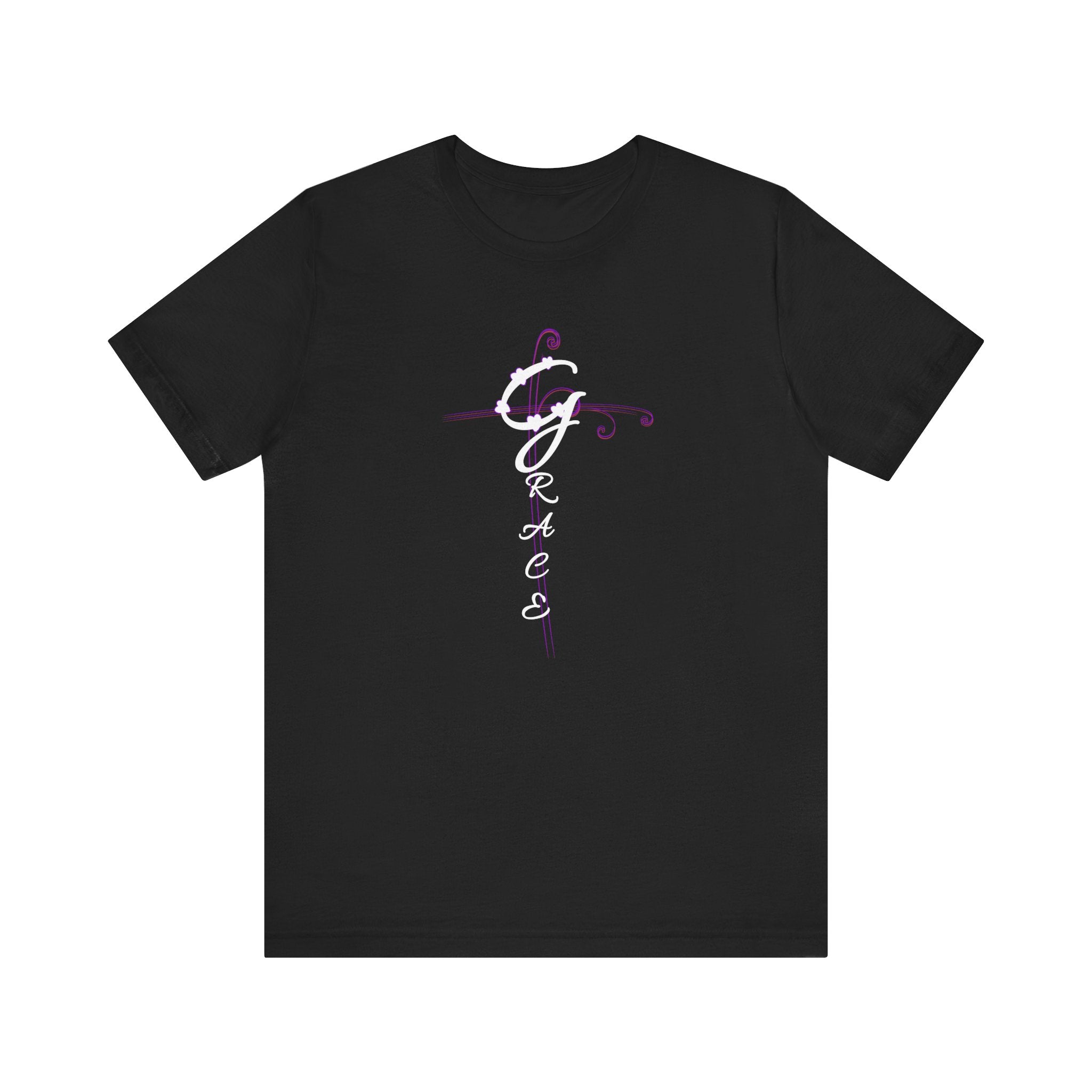 Grace Christian Vertical Typography T-Shirt – Faith Inspired Scripture Shirt