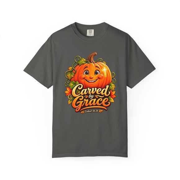 Carved by Grace Ezekiel 36:26 Christian Halloween Cotton T-Shirt