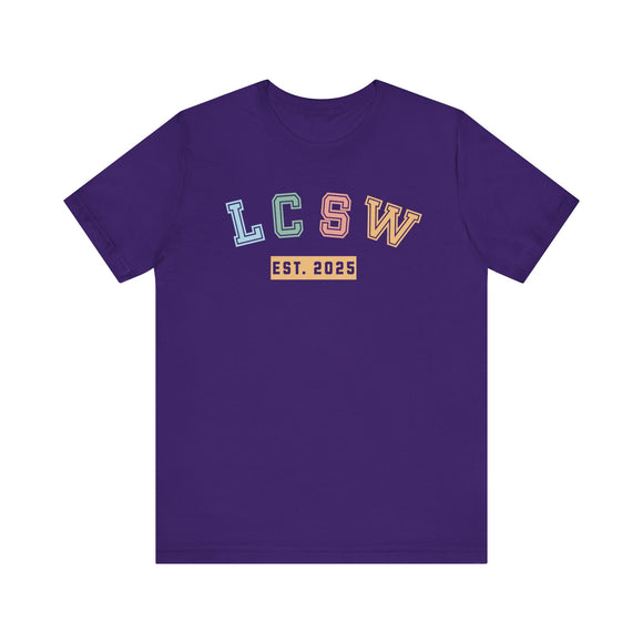 Colorful LCSW Design | Casual Wear, Licensed Clinical Social Worker Tee, Streetwear