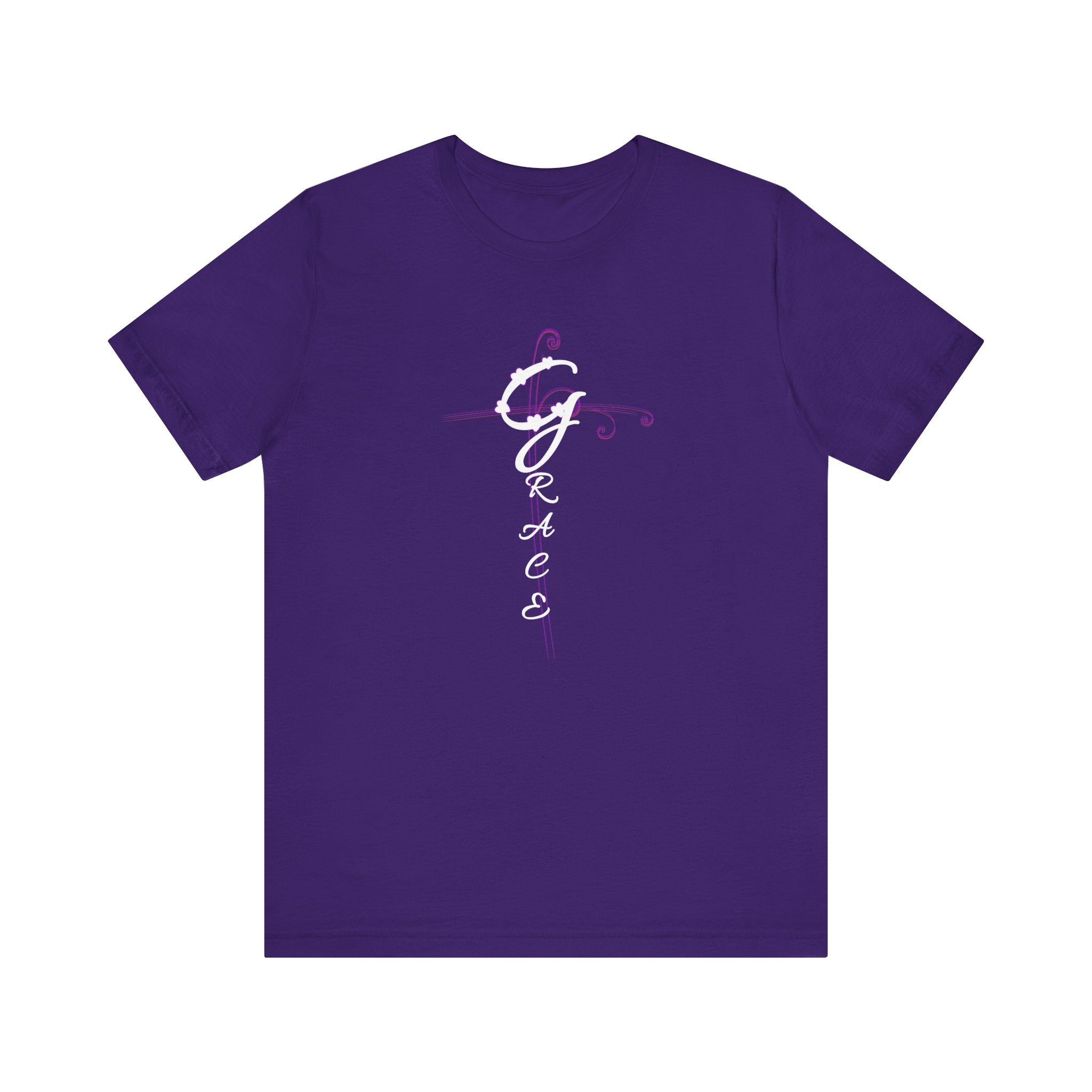 Grace Christian Vertical Typography T-Shirt – Faith Inspired Scripture Shirt