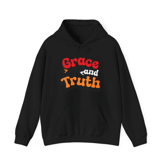 Grace and Truth Retro Unisex Hoodie – Bold Faith-Inspired Design for Everyday Comfort