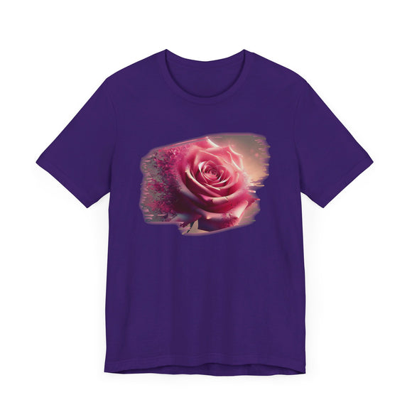 Pink Rose Artistic Graphic T-Shirt – Elegant Floral Print Tee