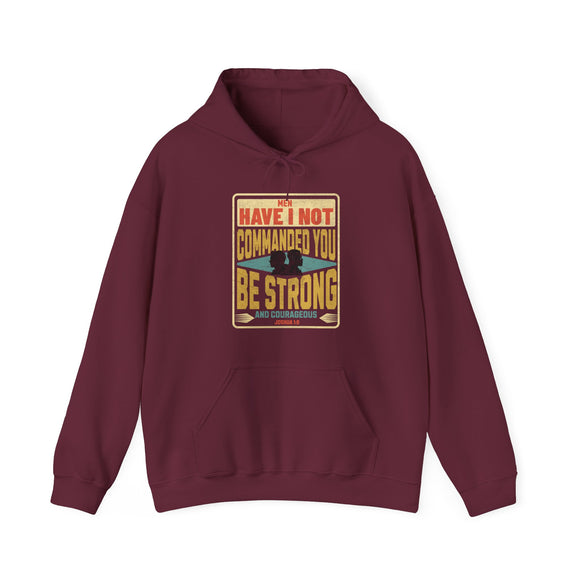 Men’s “Be Strong and Courageous” Hoodie – Joshua 1:9 Christian Faith Apparel