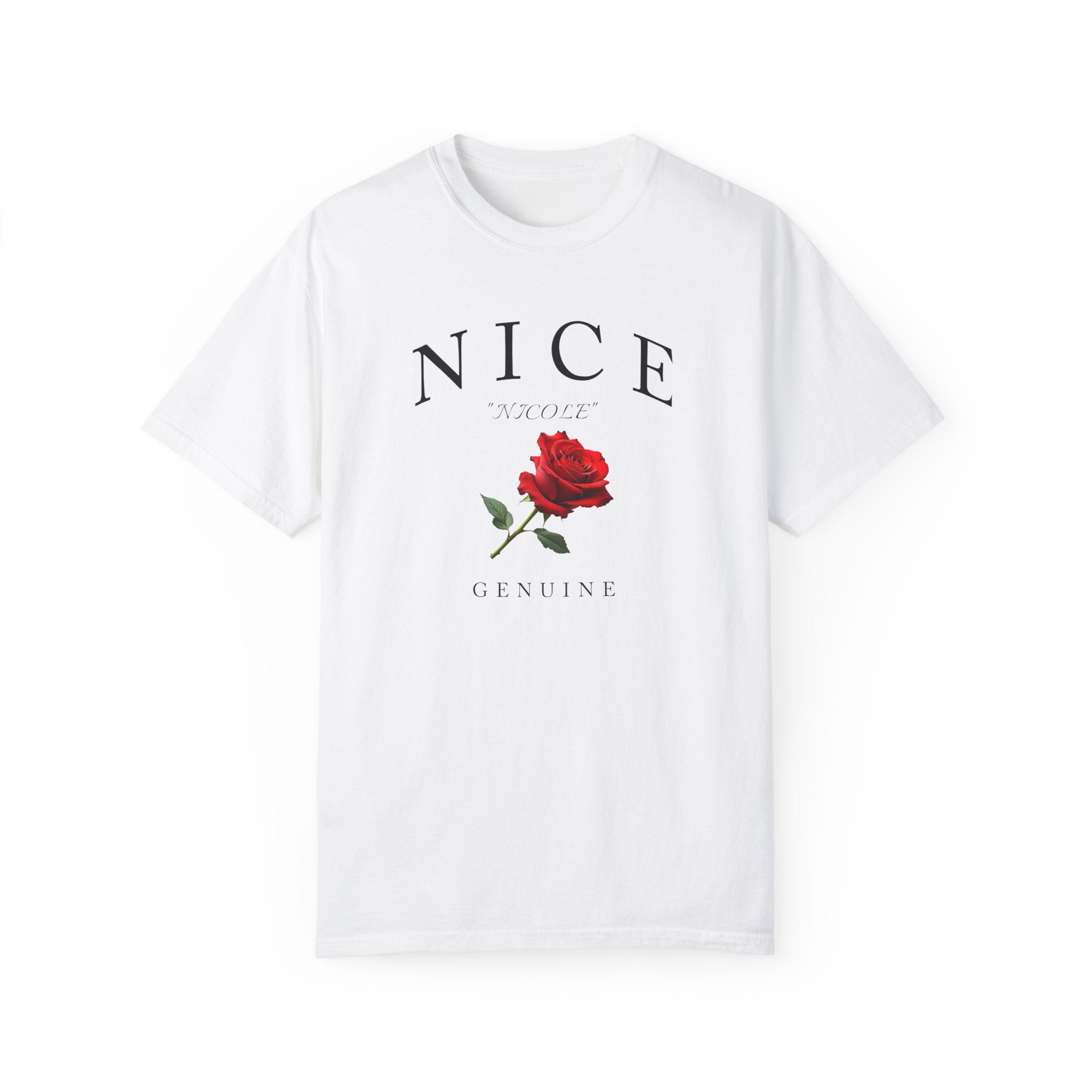 Personalized NICE Comfort Colors 1717 Red Rose T-Shirt - 0