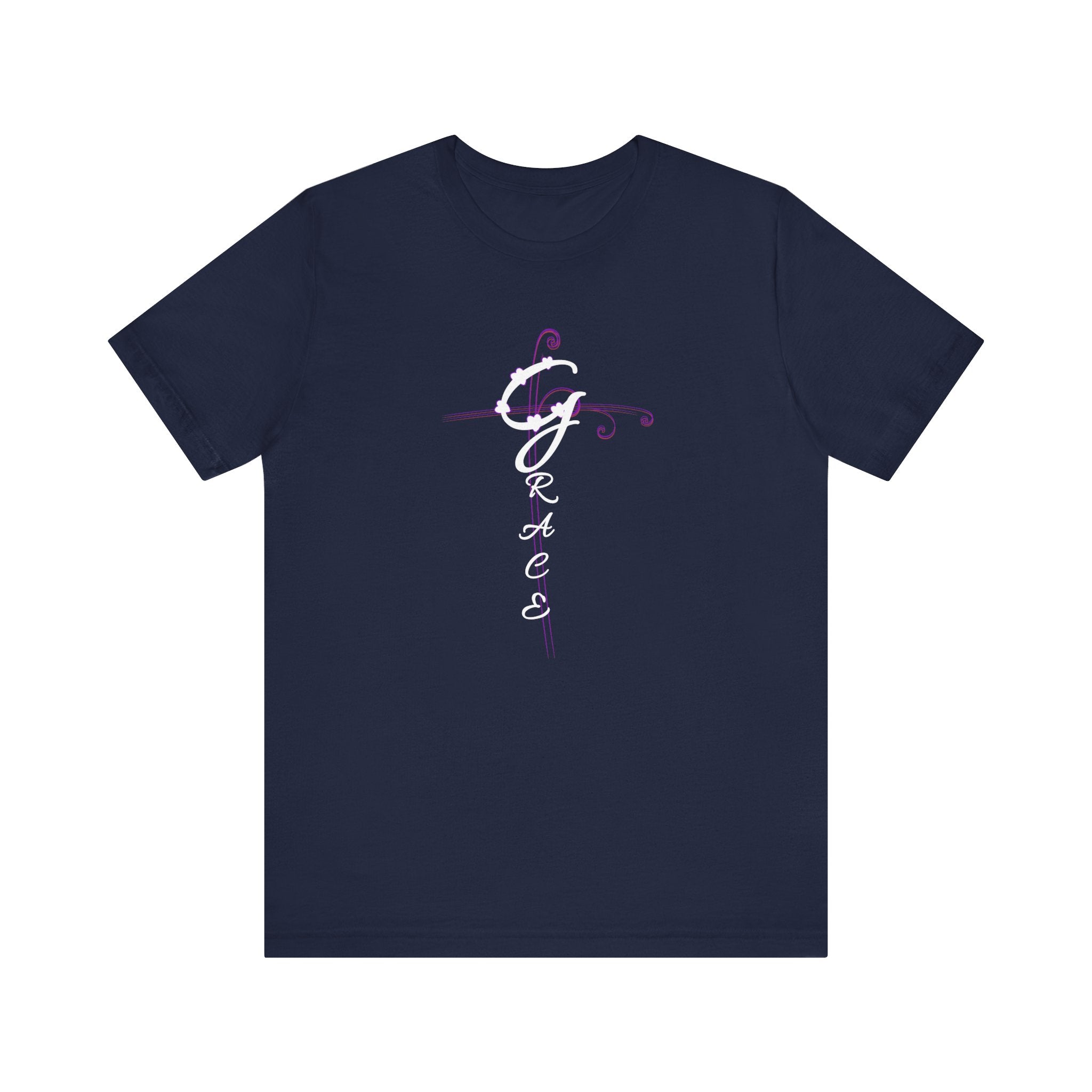 Grace Christian Vertical Typography T-Shirt – Faith Inspired Scripture Shirt