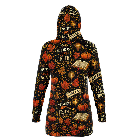 Faith Over Fright Hoodie Dress – Women's Christian Fall Harvest Pumpkin Pullover