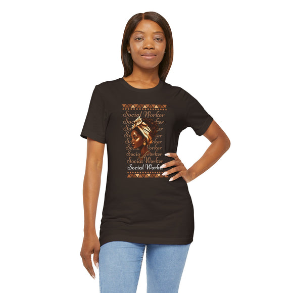 Social Worker Tee, Short Sleeve Shirt for Activists, Gift for Social Workers, African American Woman, Inspirational Tee