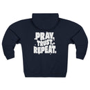 Pray. Trust. Repeat. Zipper Hoodie Back Print-8