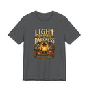 Light Shines in Darkness Tee — Christian Lantern Pumpkin Fall Halloween Shirt-10