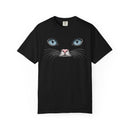 Blue Cat Eyes Face Comfort Colors T-Shirt for Cat Lovers-17