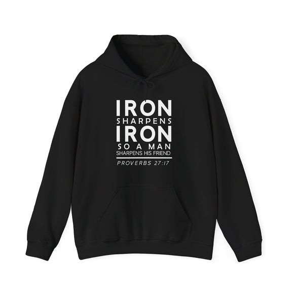 Iron Sharpens Iron Hoodie Men's Bible Verse Gift | Faith Streetwear | Religious Apparel for Him