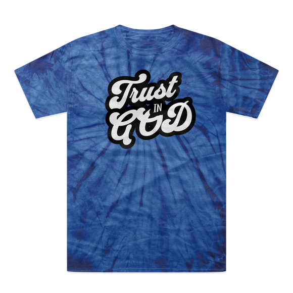 Trust in God Tonal Spider Tie-Dye T-Shirt – Faith-Inspired Retro Christian Tee
