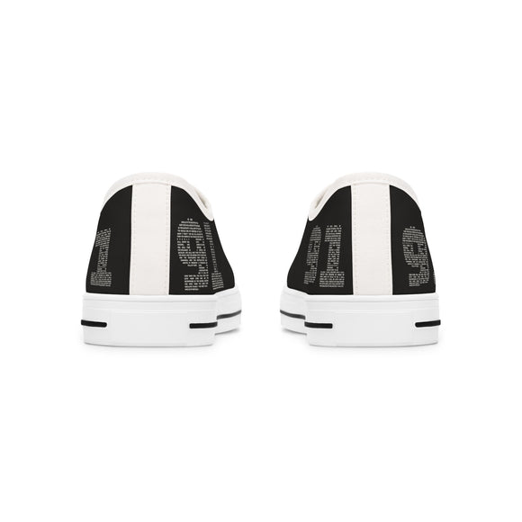 Psalm 91 Sneakers – “The LORD Is My Refuge” Black '91 Retro Script Faith-Inspired Low-Top Shoes
