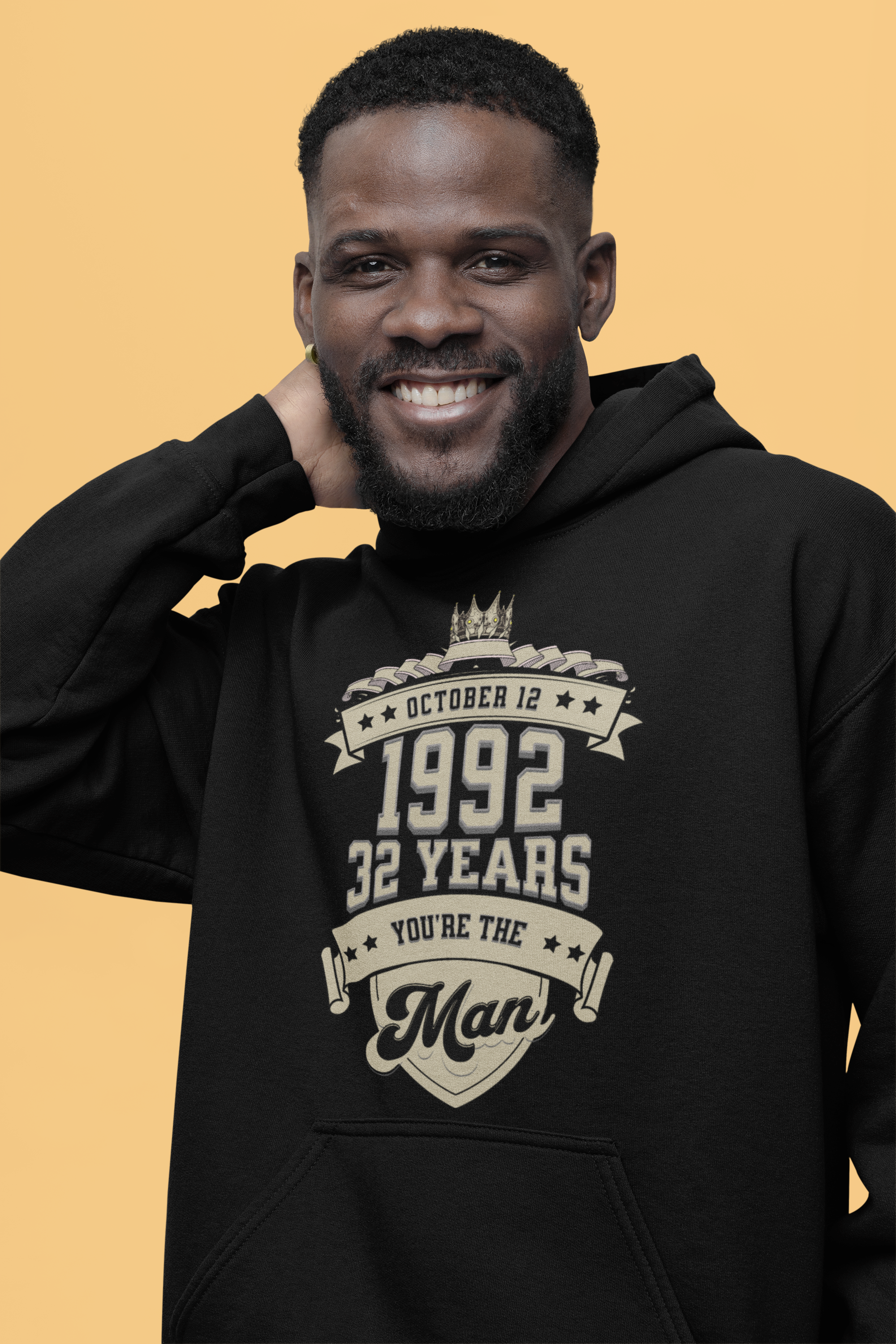 Customizable Birthday Hoodie - Personalized Banner Design with Month, Date, Year, and Description